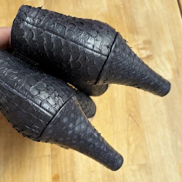 Vince Womens Leather Textured Boho Snake Zip Block Booties Black 8M EUR 39 - Picture 8 of 11